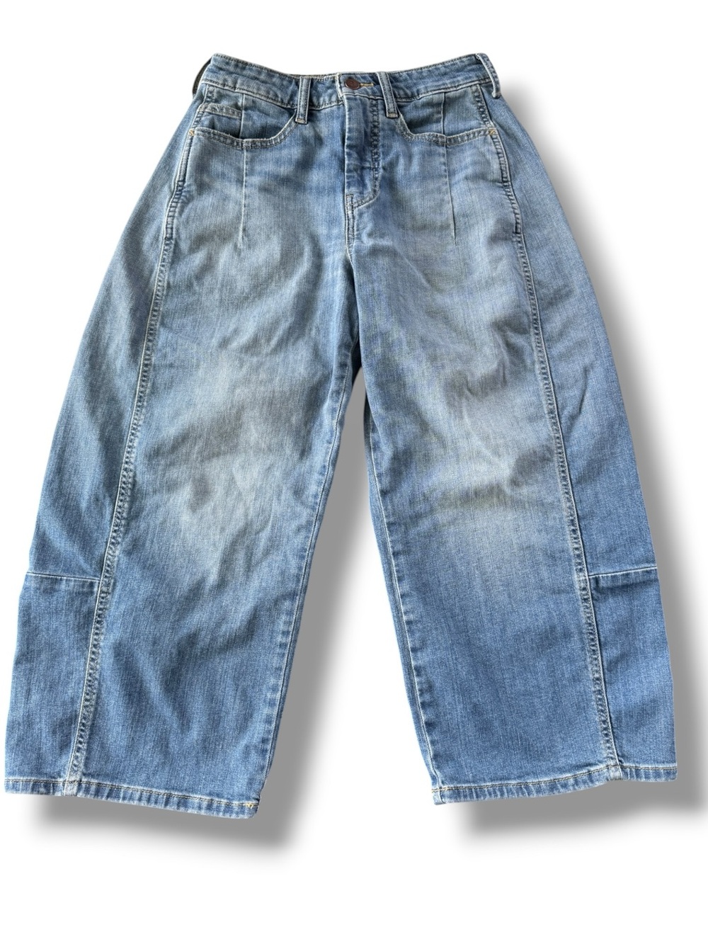 Anthropologie The Kenna Mid-Rise Heritage Barrel Jeans by Pilcro Size 25P - Picture 2 of 11